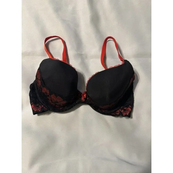 Adore Me Plunge Red Lace Bra Push up 32DD New no tags - Picture 2 of 3